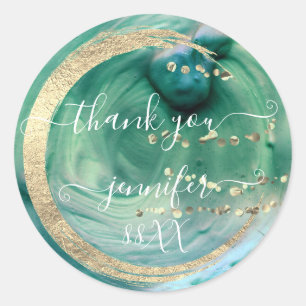 Sweet 16th Dank Je Goud Opslagdatum Groen Ronde Sticker