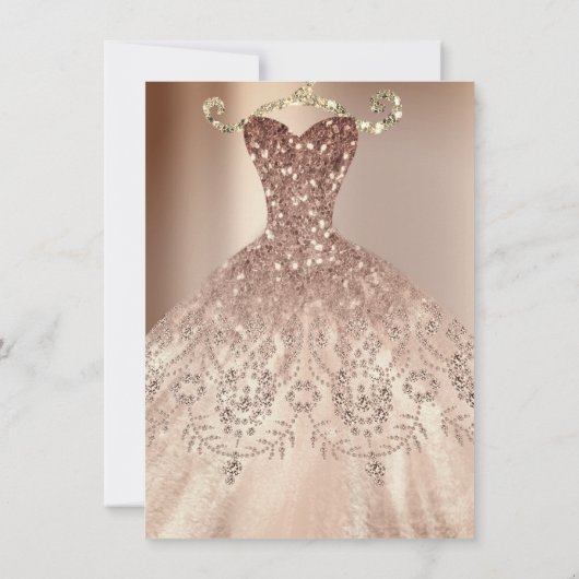 Sweet 16th Dress Spark Roos Gold Ombre Kaart (Achterkant)