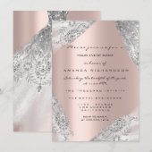 Sweet 16th Dress Spark Roos Silver Grey Diamond Kaart (Voorkant / Achterkant)