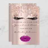 Sweet 16th Drips Glitter Bridal Makeup Paarse Lips Kaart (Voorkant / Achterkant)