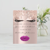 Sweet 16th Drips Glitter Bridal Makeup Paarse Lips Kaart (Staand voorkant)