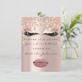 Sweet 16th Drips Glitter Bridal Makeup Roos Kaart (Staand voorkant)