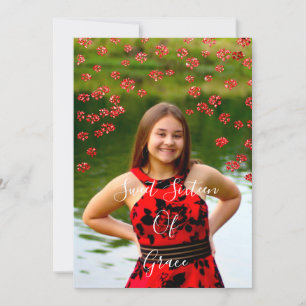 Sweet 16th Elisabeth Red Grey Silver Drips Foto Kaart