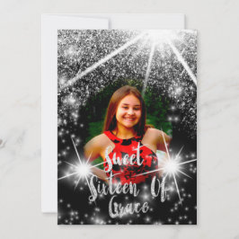 Sweet 16th Elisabeth Red Grey Silver Drips Foto Kaart