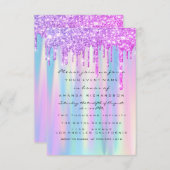 Sweet 16th Glitter drukt roze blauwe bruiloft uit Kaart (Voorkant / Achterkant)