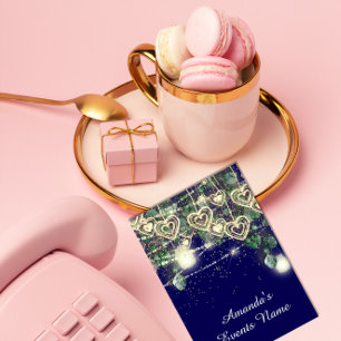 Sweet 16th Green BRIDAL Rustic Gold Blue marine Kaart