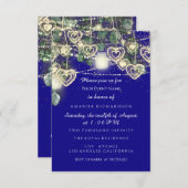 Sweet 16th Green BRIDAL Rustic Gold Royal Blue Kaart (Voorkant / Achterkant)