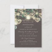Sweet 16th Green BRIDAL Rustic Woodland Mint Brown Kaart (Voorkant)
