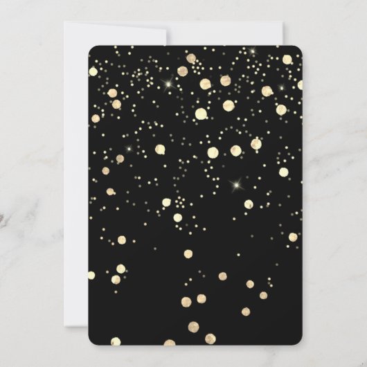 Sweet 16th Instant Download Black Gold Confetti Kaart (Achterkant)