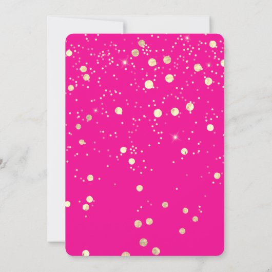 Sweet 16th Instant Download Gold Confetti Pink Kaart (Achterkant)