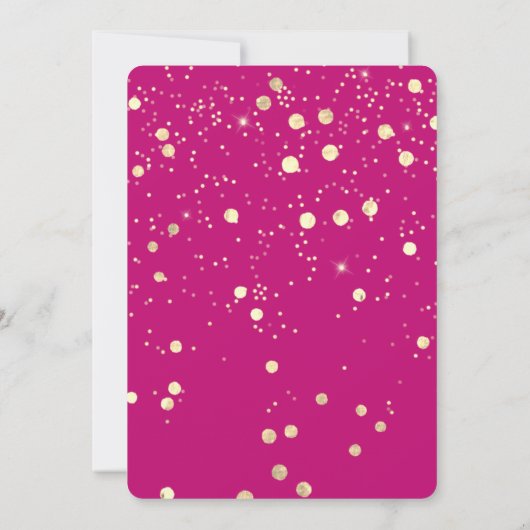 Sweet 16th Instant Download Pink Gold Confetti Kaart (Achterkant)