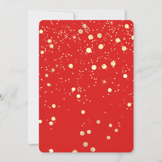 Sweet 16th Instant Download Red Gold Confetti Kaart (Achterkant)