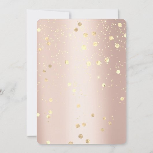 Sweet 16th Instant Download Roos Gold Confetti Kaart (Achterkant)