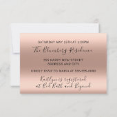 Sweet 16th Party Roos Gold Glitter Ocean Bridal Kaart (Achterkant)