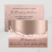 Sweet 16th Party Roos Gold Glitter Ocean Bridal Kaart (Voorkant / Achterkant)