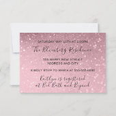 Sweet 16th Party Roos Roze Glitter Ocean Dress Kaart (Achterkant)