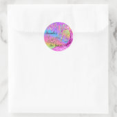 Sweet 16th Party roze Waves Confetti Rainbow Ronde Sticker (Tas)