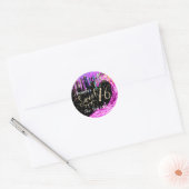 Sweet 16th Party roze Waves Confetti Rainbow Ronde Sticker (Envelop)