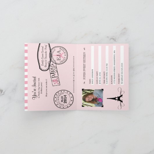 Sweet 16th Passport Invitation (Binnen)