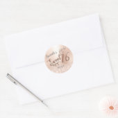 Sweet 16th Script Metallic Roos Gold Girly Ronde Sticker (Envelop)