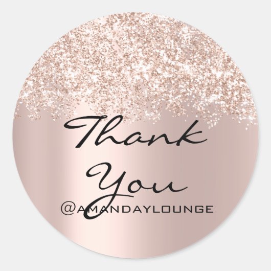 Sweet 16th Small Business Confetti Dank u Roos Ronde Sticker (Voorkant)