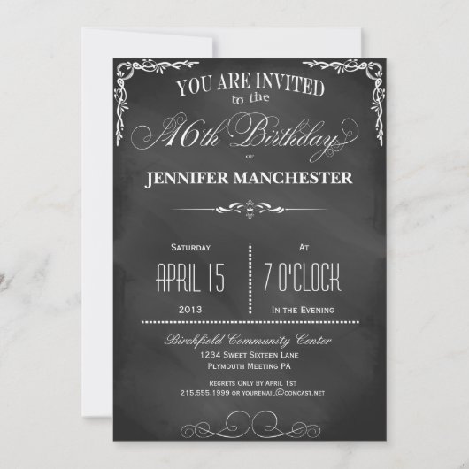 Sweet 16th Trendy Birthday Party Invitation Kaart (Voorkant)