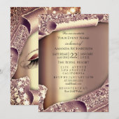 Sweet 16th Vrijgezellenfeest ROOS GOLD MAKEUP Kaart (Voorkant / Achterkant)