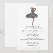 Sweet 16th Vrijgezellenfeest Silver Dress White Kaart (Voorkant / Achterkant)