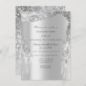 Sweet 16th Vrijgezellenfeest Silver Royal Grey Dre Kaart (Voorkant / Achterkant)