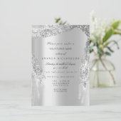 Sweet 16th Vrijgezellenfeest Silver Royal Grey Dre Kaart (Staand voorkant)