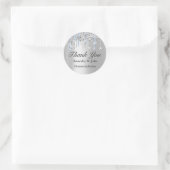 Sweet 16th Wedding Favor Bridal Hartelijk dank Blu Ronde Sticker (Tas)