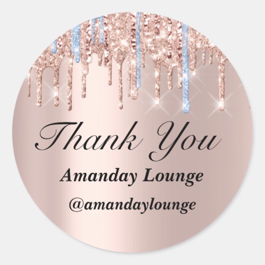 Sweet 16th Wedding Vrijgezellenfeest - Blauw Roos Ronde Sticker (Voorkant)