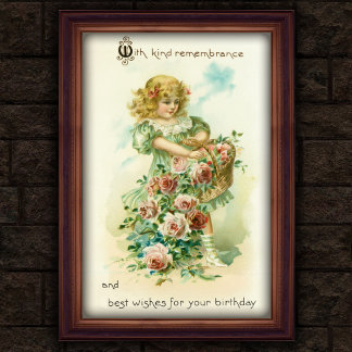 Sweet  1908 Floral Girl Verjaardag Poster