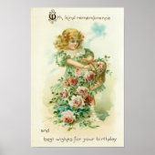 Sweet 1908 Floral Girl Verjaardag Poster (Voorkant)