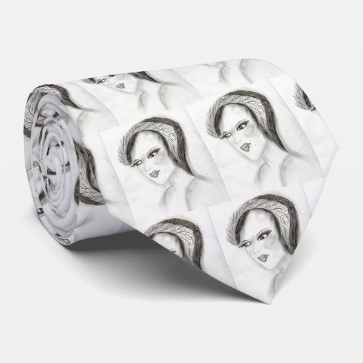 Sweet 1930s Flapper Sketch Stropdas (Opgerold)