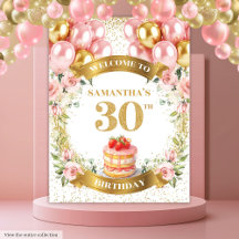 Sweet 30th Birthday Blush Gold Tapestry Achtergron