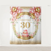 Sweet 30th Birthday Blush Gold Verjaardag Banner Wandkleed (Voorkant)