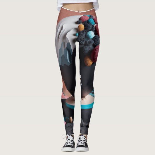 Sweet 3D geprint Leggings (Voorkant)