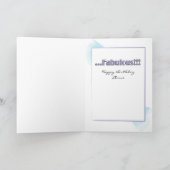 Sweet 60 en Fabulous Vrouw Cartoon Blauw Bloem Kaart (Binnen)