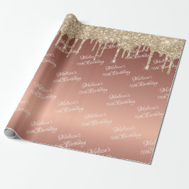 Sweet 60e Roos Gold Birthday Driving Cadeaupapier