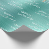 Sweet 60e verjaardag Blauwgroen gouden schijven Gl Cadeaupapier (Hoek)