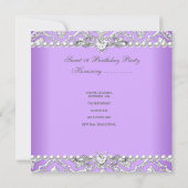 Sweet 61 16 Birthday Party Damask Lila Kaart (Achterkant)