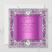 Sweet 61-16-jarige feestdag warme roze zilver kaart (Achterkant)