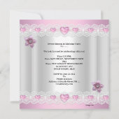 Sweet 61-16-partij roze zilverroze ventilator kaart (Achterkant)