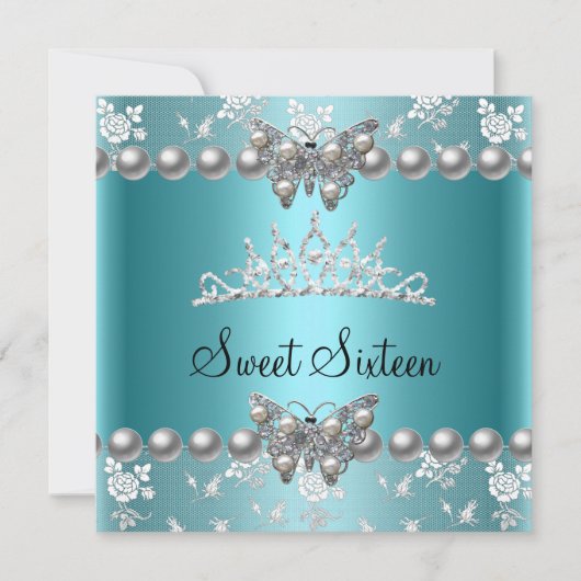 Sweet 61-16-partijen Blauwgroen blauwe parelvlinde Kaart (Voorkant)