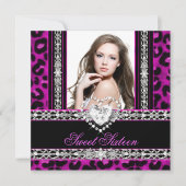 Sweet 61 16-partijenroze luipaard Diamond Kaart (Voorkant)