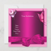 Sweet 61 16 roze bloemen vlinder Birthday Kaart (Achterkant)