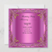 Sweet 61 16 roze gouddarpartij kaart (Achterkant)