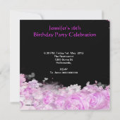 Sweet 61 16 roze masker hartenbanden kaart (Achterkant)