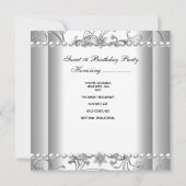 Sweet 61 16 verjaardag Silver White Pearl Kaart (Achterkant)